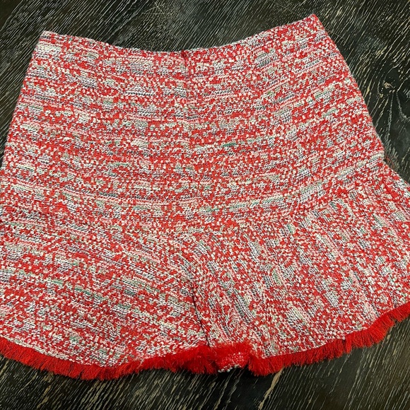 Zara Red and White Tweed Skirt - Picture 2 of 6